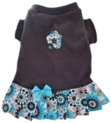 Aqua and black T Shirt Dress