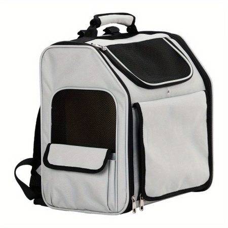 Expandable Soft-Sided Pet Carrier Backpack with Back Extension - Heavy-Duty up to 26 lbs, Front Mesh Ventilation Window & Side Pockets - Lightweight Travel Backpack for Cats, Small Dogs - Airplane, Vet, Everyday Use - Backpack with Handle Strap, Reinforce