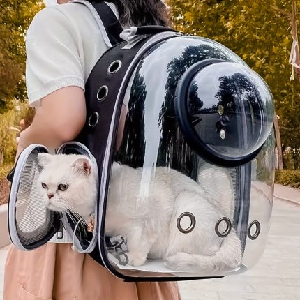 1pc of a Clear, Breathable Backpack for Carrying Cats And Dogs, Featuring a Spacious Design for Outings, This Portable Pet Capsule Is Perfect for Outdoor Use And Makes a Great Gift for Christmas, Halloween, Or Thanksgiving